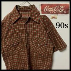 90s コカコーラ　ウエスタン　ワークシャツ　チェックシャツ　90年代　s2