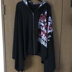 アルゴンキン　赤黒　フード付きケープ　ポンチョ　パンク アルゴンキン赤黒フード付きケープポンチョパンク