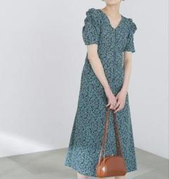 【美品】エヌナチュラルビューティベーシック　バックレースパワショルワンピース　S