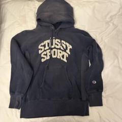 未使用 Stussy x Champion パーカー L ネイビー 未使用 Stussy x Champion パーカー L ネイビー
