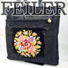 ✨良品✨　FEILER　フェイラー　トートバッグ　シュニール織　花柄　メッシュ
