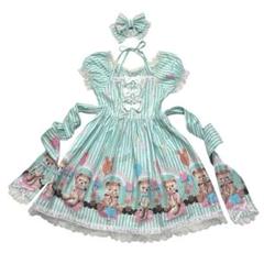 ずっと気になってた ワンピース ドレス くま ボディライン ロリータ フリル リボン コスプレ衣装