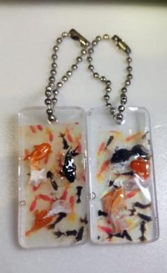 金魚デザイン レジンチャーム 2個セット006