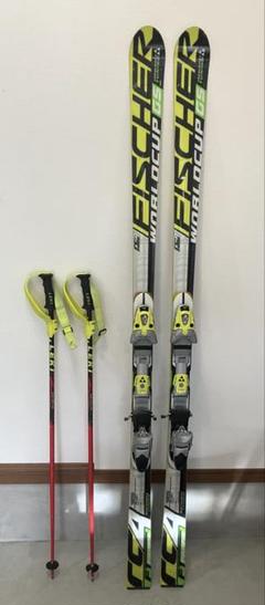 ★スキー板140cmストックセット★FSK-153FISCHER rcA KAZAMA SPAX ロッカー スキー板 （KAZAMA ROCKER スキーセット