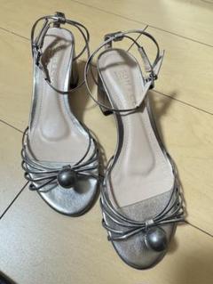 シルバー ヒールサンダル