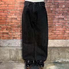 USA古着 Levi's 38×32 ブラックデニムパンツ ワイド ストレート