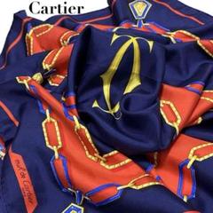 美品✨Cartie カルティエ ダブルC ジュエリー柄 大判スカーフ ストールのサムネイル