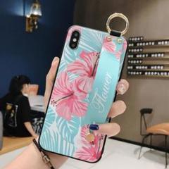 ハイビスカス ボタニカル iPhoneケース リング&ベルト付