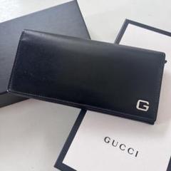 GUCCI グッチ 二つ折り 長財布 レザー ブラック 黒 ロゴ G