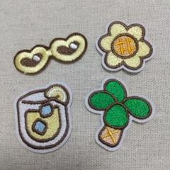 サングラス フラワー ジュース ヤシの木 アイロンワッペン 刺繍