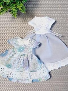 リカちゃんサイズの服　ハンドメイド　ワンピース2点セット
