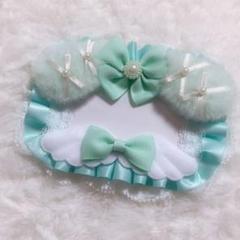 名札デコ レースデコ コンカフェ メイド 天使界隈 たれ耳 うさ耳 推し活 緑