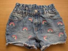 GAPキッズ　デニムハーフパンツ 虹刺繍 4歳相当