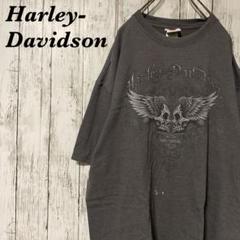 【希少】ハーレーダビッドソン 半袖 Tシャツ 両面プリント グレー XL