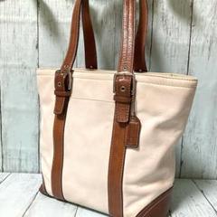 【COACHI 】レザー　トート　ショルダーバッグ　ホワイト