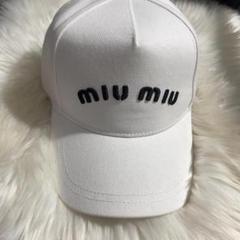 MIUMIU♡MIUIMIUキャップ♡XL ネイビー/レッド デニム ベースボールキャップ | Miu Miu