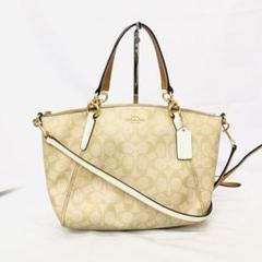 ✨美品✨COACH コーチ ハンドバッグ レザー ベージュ×ホワイトF28989 ✨美品✨COACH コーチ ハンドバッグ レザー ベージュ×ホワイト
