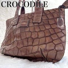 極美品✨ EAGLE クロコダイル ハンドバッグ JRA認定 ボルドー系 クロコ EAGLE ハンドバッグ クロコダイル 本革 JRA認定 ボルドー系 鰐革
