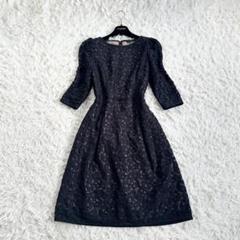 【着用1回】TO BE CHIC 総レースミディワンピース♡後ろリボン　ブラック