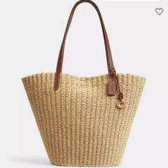 一点物　レア　COACH コーチ トート　カゴバッグ　ストロートート　完売品 一点物 レア COACH コーチ トート カゴバッグ ストロートート