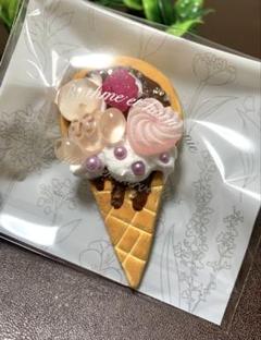 フェイクスイーツ　ハンドメイド　アイシングクッキー　ピンクくま