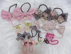 ハンドメイド 女の子 ヘアゴム リバティ さくらんぼ お花 セット