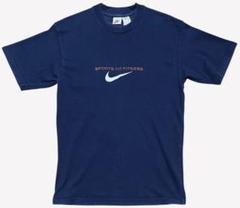 【美品、90s、白タグ】刺繍ロゴ　センタースウッシュ　ナイキ　Tシャツ　紺　M