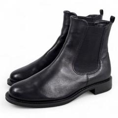 極美品 ecco エコー 37 23 レザー サイドゴアブーツ ブラック 黒