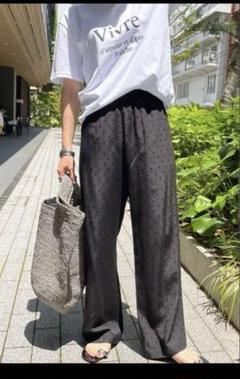 スピックアンドスパン　38 ドットジャガードイージーパンツ