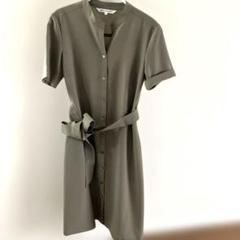 極美品】23区 麻100％ ノースリーブ膝下ワンピース 32号