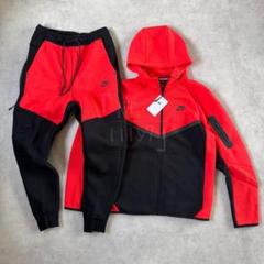 激安先着 上下 テックフリース NIKE L ジョガーパンツ レッド パーカー トップス