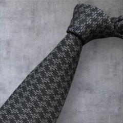 C408/HERMES エルメス ネクタイ グレー ダークグレー 総柄 ビジネス