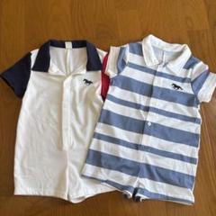 美品SHEIN 半袖シャツロンパース2枚セット12-18M