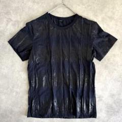 極美品✨Y's ワイズ シアー 異素材 切替デザイン カットソー ネイビー 2