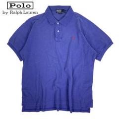 05M920◯90s RalphLauren USA製 茄子紺 半袖 ポロシャツ