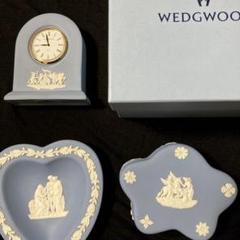 【値下げ】Wedgwood 置時計・装飾皿 トレイ　ジャスパー　コレクション3点