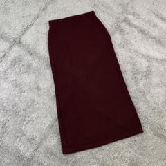 reca ニットタイトスカート　ロング　F ワインレッド　ウエストゴム