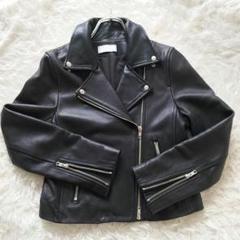 MICHEALKORS✨ダブルライダースジャケット羊革アイボリー刻印ジップ