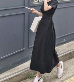 0803【値下げ】ワンピース ロングワンピ 編み上げ