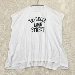 マイカアンドディール バックドレープ ルーミーレタードTee カットソー 白