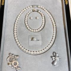 B4952 アコヤパール8mm ネックレスsilver&イヤリングK14WG B4952 アコヤパール8mm ネックレスsilver&イヤリングK14WG