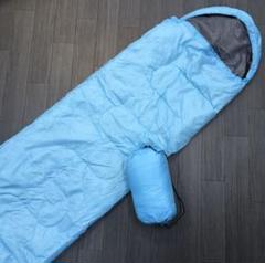 新製品 子供用寝袋 封筒型 キッズ寝袋 ブルー 青