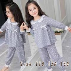 新品 残りわずか キッズ レースフリル パジャマ 上下セット ネグリジェ 女の子