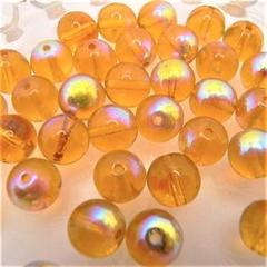 1組限★チェコビーズ スムースラウンド トパーズオーロラ8mm　約35個