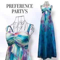 PREFERENCE 高級 ロングドレス サマードレス 夏 ワンピース 水彩 青 PREFERENCE 高級 ロングドレス サマードレス 夏 ワンピース 水彩