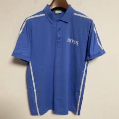 HUGO BOSS ポロシャツ 青 ストライプ Mサイズ