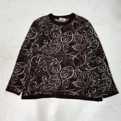 MONROSA ウール マルチカラー柄 ボタニカル セーター ニット