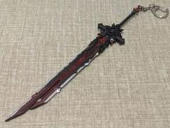 剣型キーホルダー 黒赤 アクセサリー ソード 武器 フィギュア インテリア