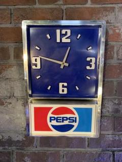 80s ヴィンテージ ペプシ PEPSI パプミラー 時計付き 鏡 動作
