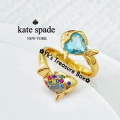 Z216/kate spade/ルビーレッド ハートと矢 ゴールド指輪 リング